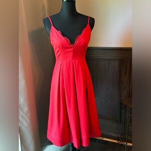 Lexi drew red velvet neck dress.  Size small​